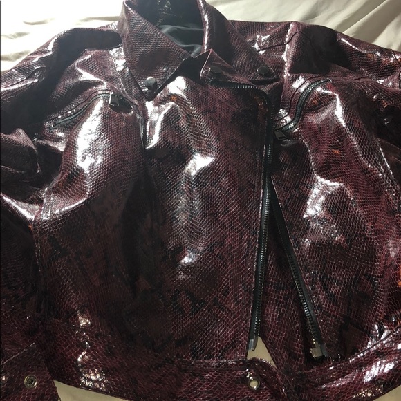 Burgundy Snakeskin Jacket - Picture 2 of 4